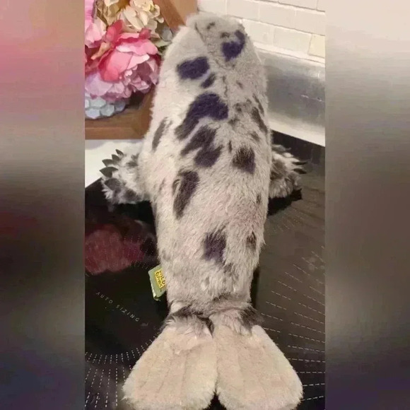 Wild  Republic Spotted Gray Harbor Seal Plush Stuffed Animal Toy 14" - Picture 4 of 10